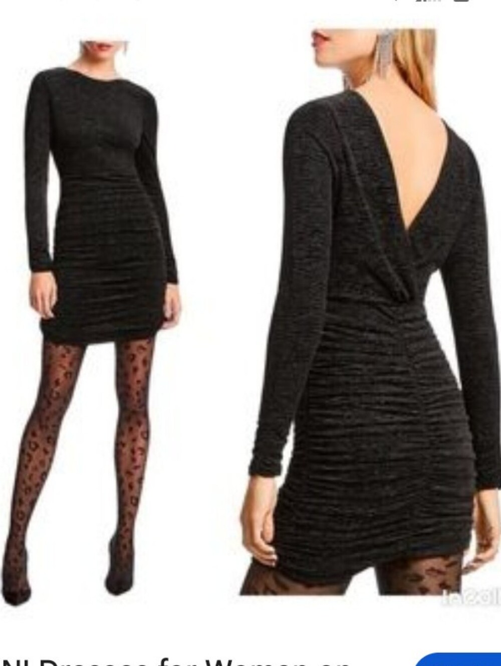 Lini Black Ruched Stretch Plisse Velvet Bodycon Devon Dress Size S NWT MSRP $268